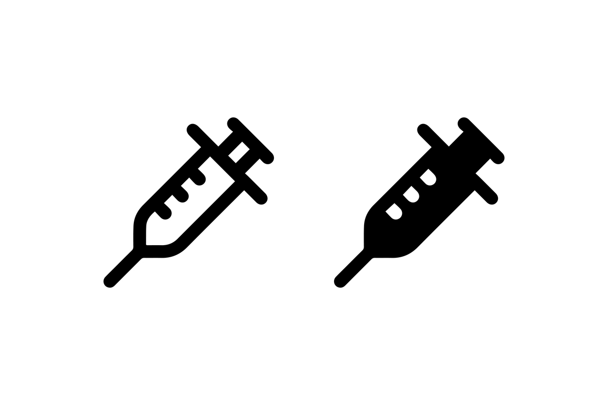 Illustration of two syringes