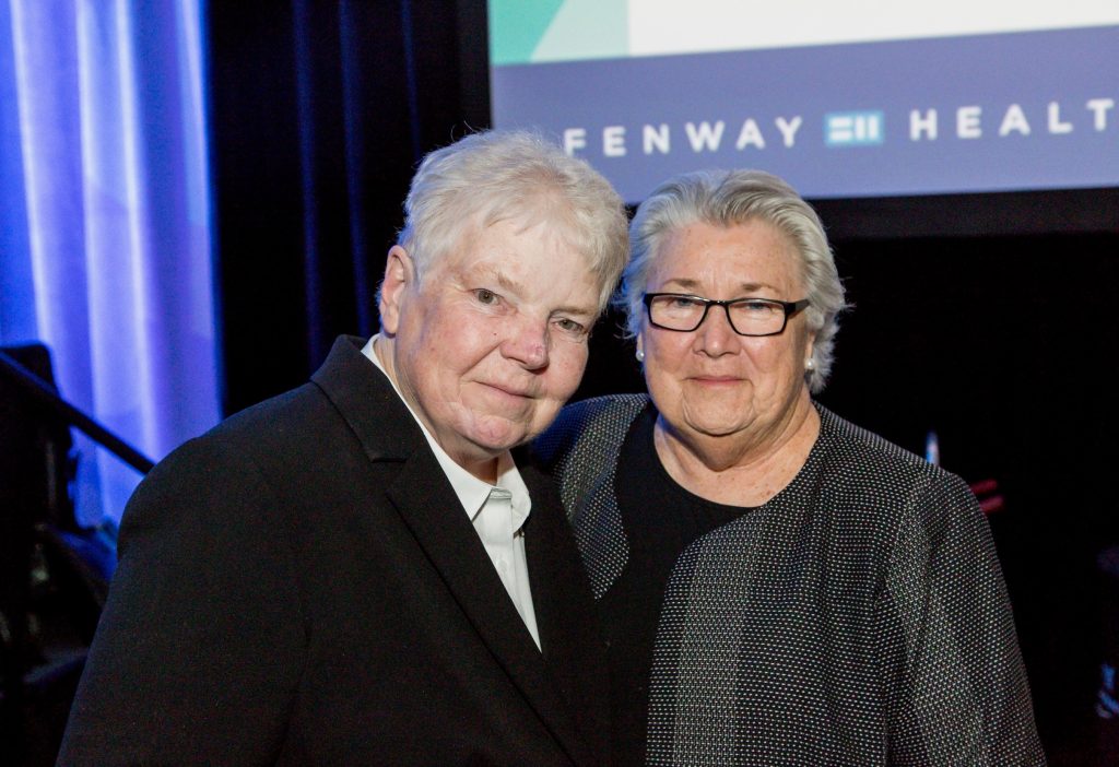 Ann Maguire and her longtime partner and spouse Harriet Gordon at Fenway Health's 2017 Dinner Party