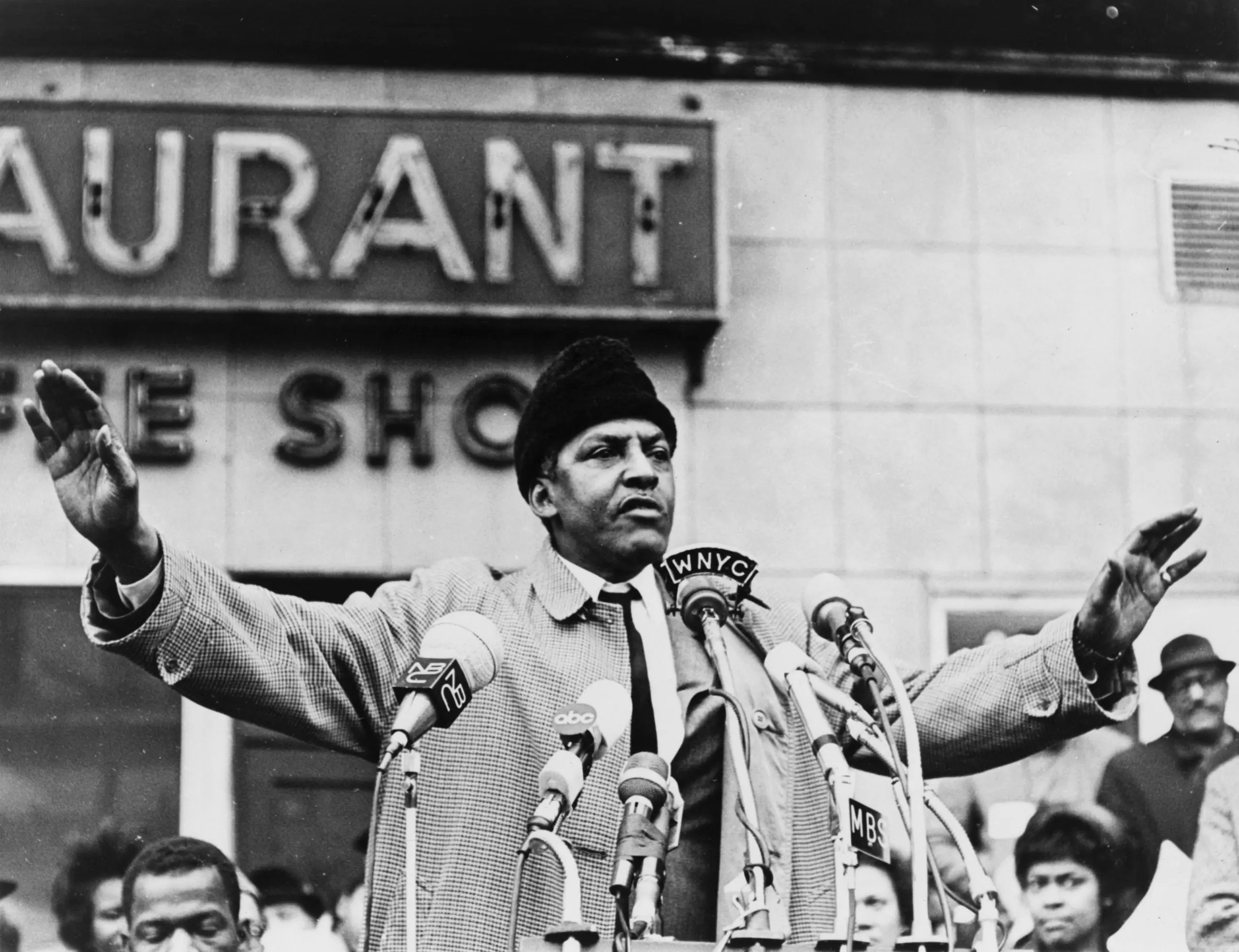 Bayard Rustin giving a speech