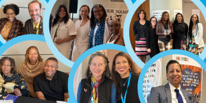 six photos of people that attended Audre Lorde Cancer Awareness brunch.