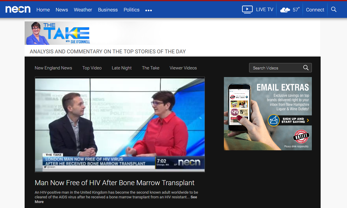 NECN The Take London Patient screen grab