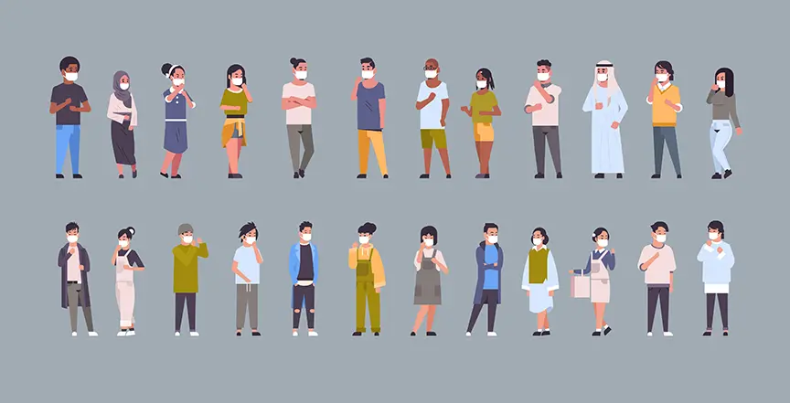 Masked People Illustration