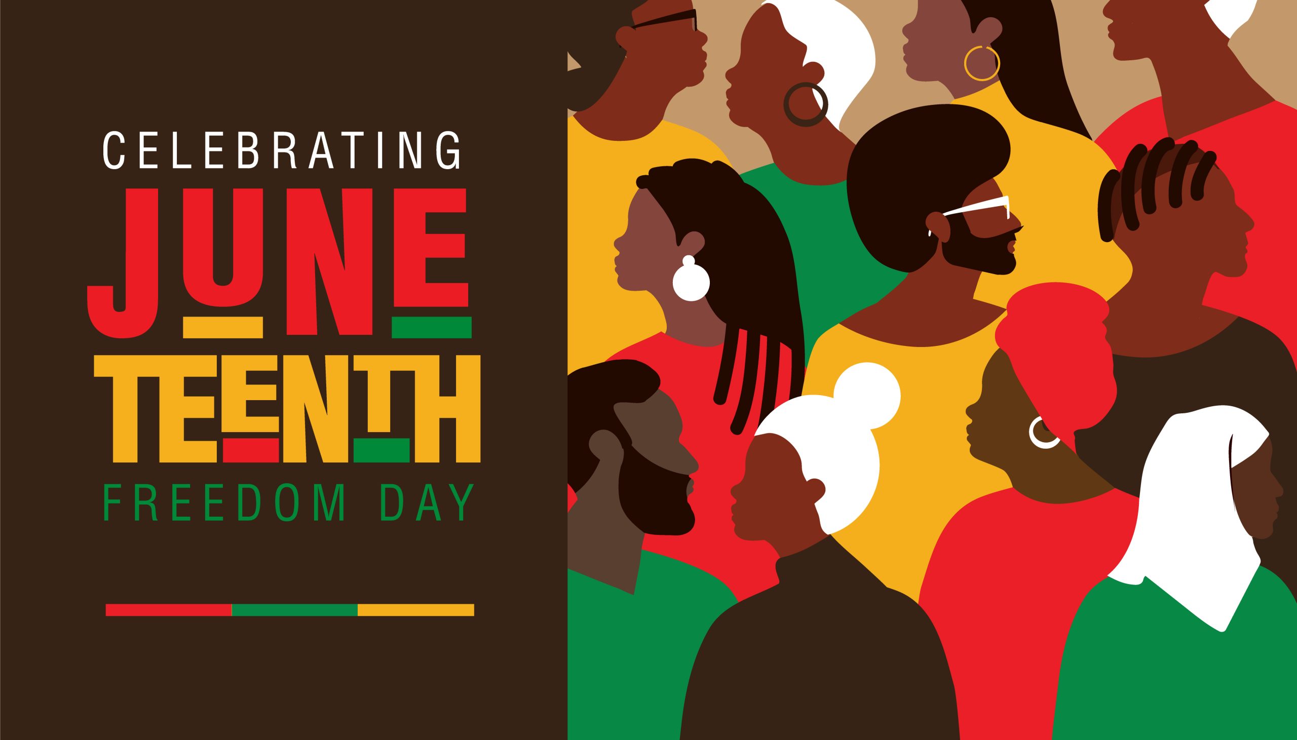 Vector illustration of Juneteenth Celebration typography design. Fully editable vector eps. Use for advertisements, posters, web banners, leaflets, cards, t-shirt designs and backgrounds. African-American black history. Freedom or Liberation day. Royalty free stock image.