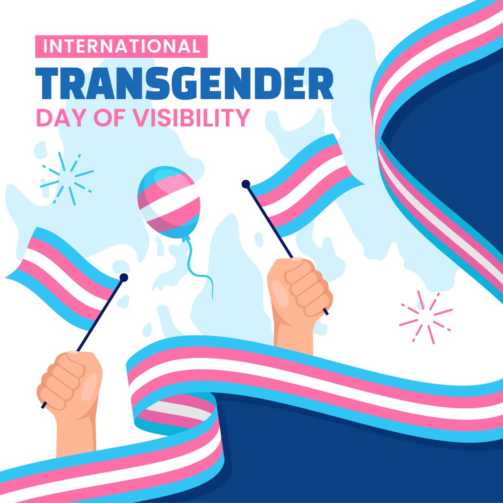 Transgender Day of Visibility Social Media Illustration Cartoon Hand Drawn Templates Background