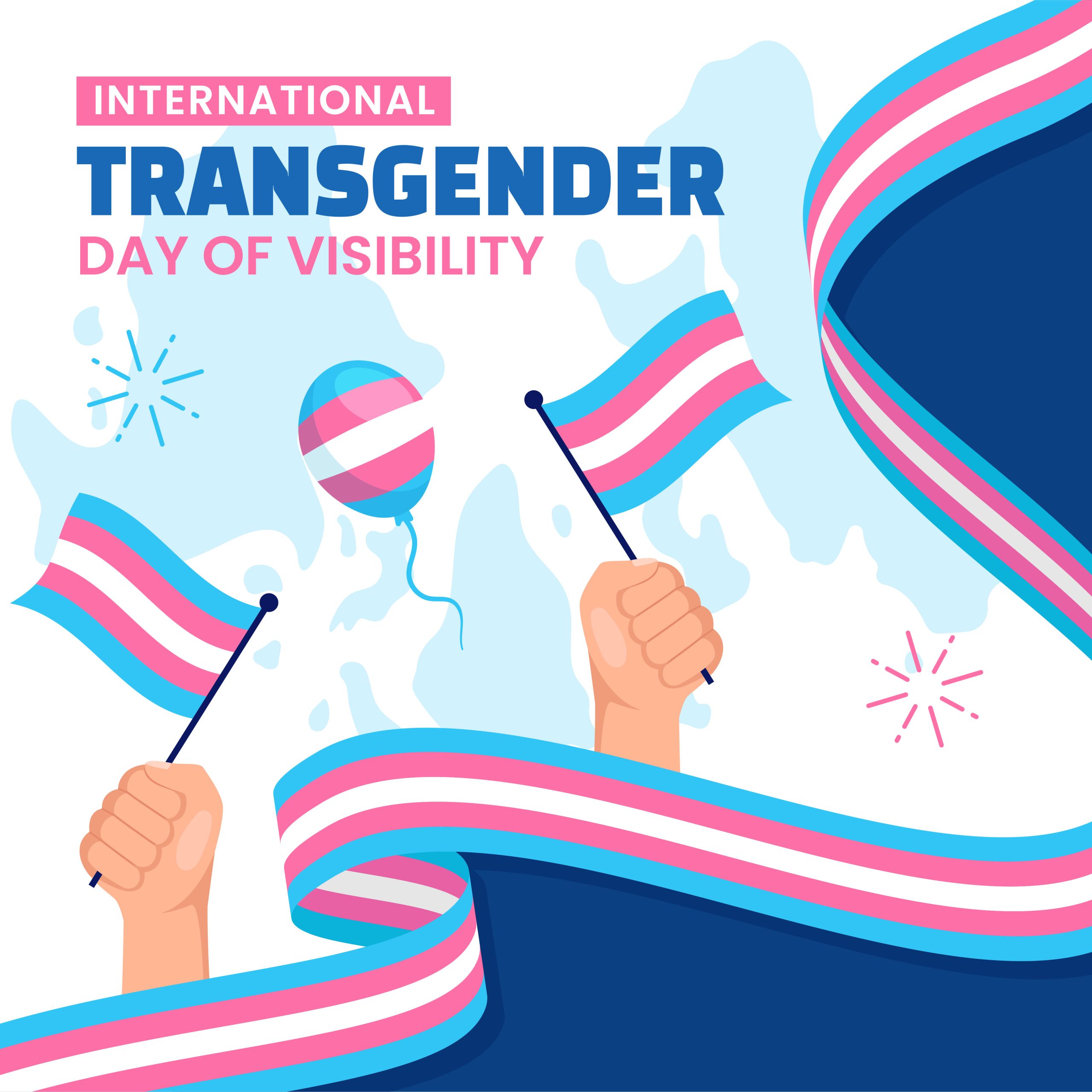 Transgender Day of Visibility Social Media Illustration Cartoon Hand Drawn Templates Background